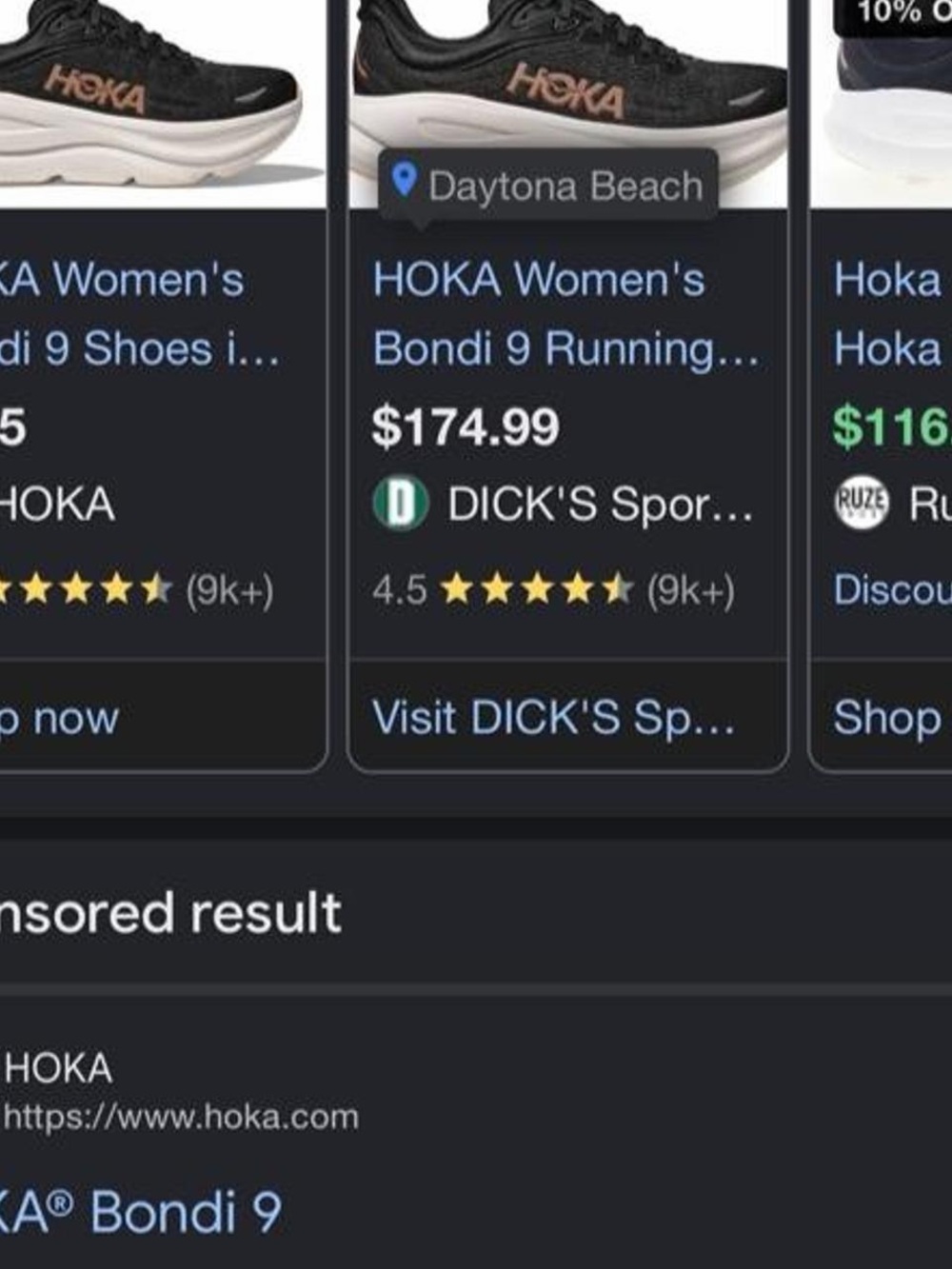 Hoka Bondi 9 Black with Gold Logo - Women's - Picture 5 of 6